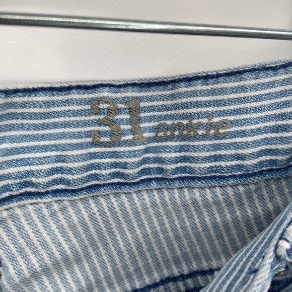 J.Crew Toothpick Womens Railroad Stripe Mid Rise Stretch Denim Jeans Size 31 - Picture 5 of 10